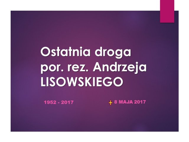 1 ostatnia droga a. lisowskiego